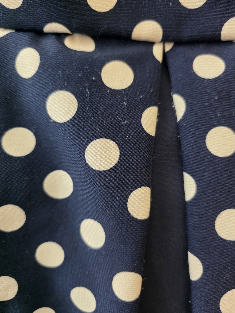 Modcloth Navy and White Polka Dot Pleated Midi Skirt Medium - Picture 7 of 7